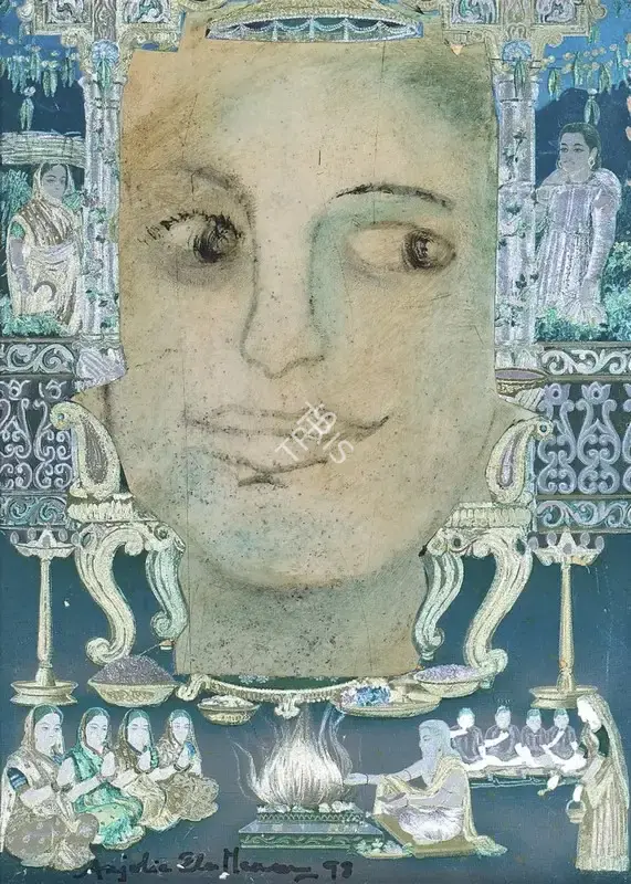 Anjolie Ela&nbsp;Menon (Artist), Untitled (A Certain Smile), 1998, Painting