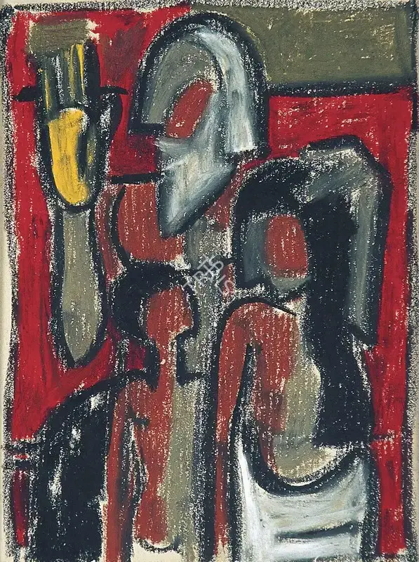 Biren De (Artist), Study For The Patriarch, 1954, Drawing