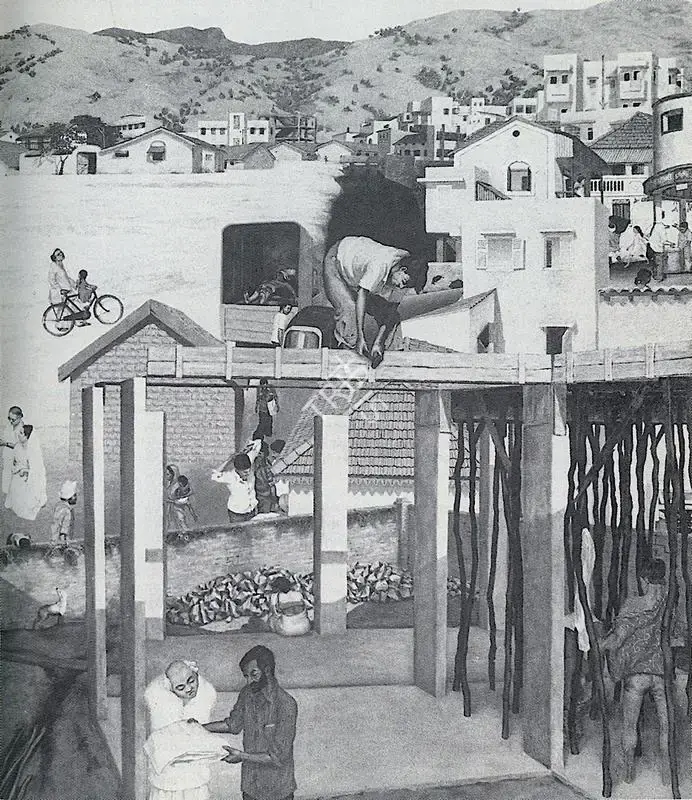 Sudhir Patwardhan (Artist), Town, 1984, Painting
