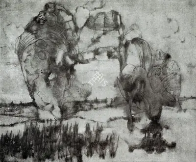 K. Ramanujam (Artist), The Army of the Muses Came in Search of Me; and from the Shadow of the Trees of Shell I Looked on Them in Sadness, Painting