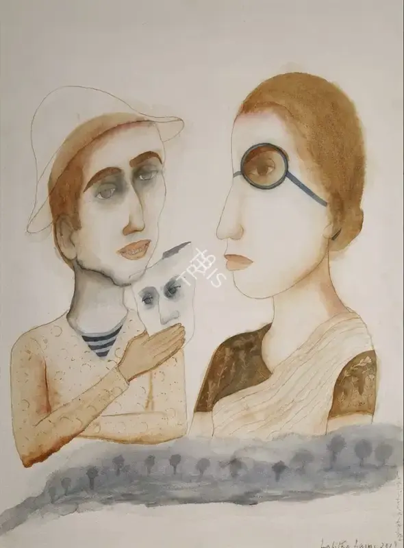 Lalitha Lajmi (Artist), Clown I & II, 2017, Painting