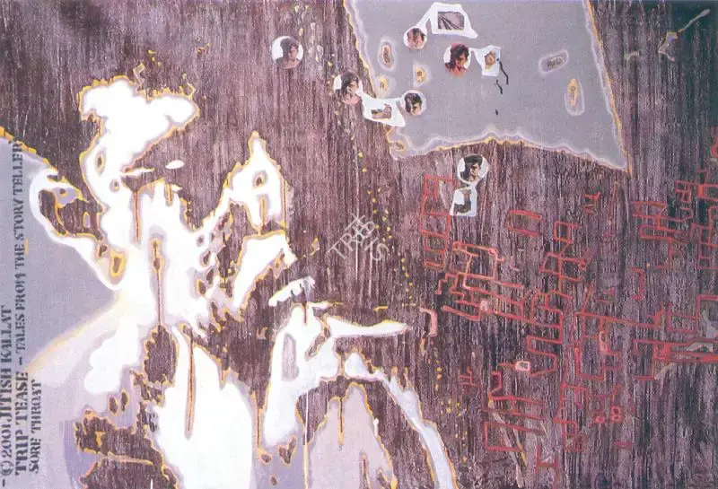 Jitish Kallat (Artist), Trip Tease-Tales From The Story Teller's Sore Throat, 2001, Painting