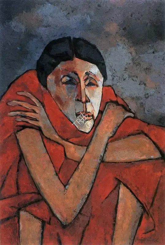 Goud, K. Laxma (Artist). Seated Woman, n.d. | Painting, So.NeY/12.06.95