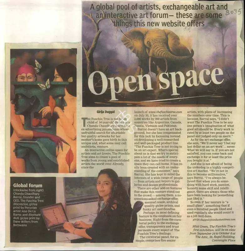 Girija Duggal (Reporter), Open Space, 2008, Newspaper Clipping