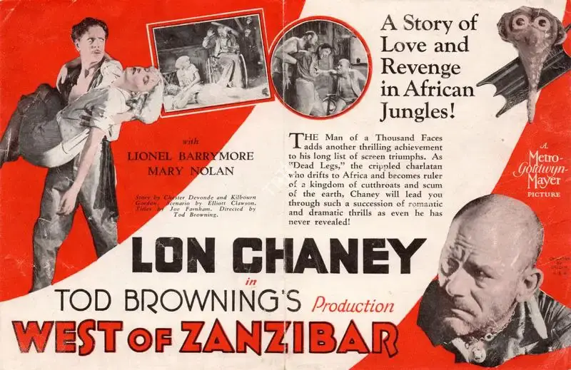 Tod Browning (Producer), West of Zanzibar, 1928, Handbill