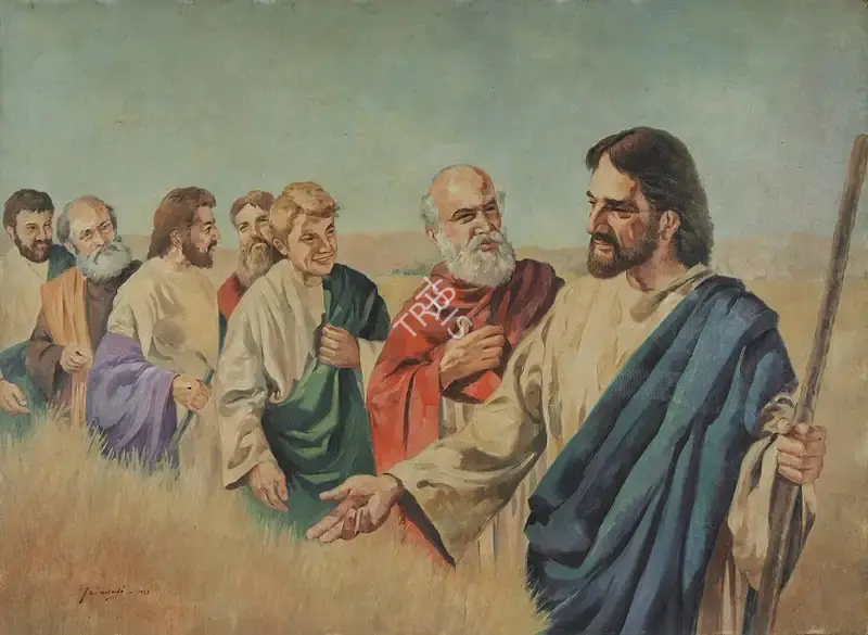 A.X. Trindade (Artist), Christ with his Apostles, including Peter, Matthew, Simon, Bartholew & others, 1925, Painting