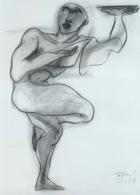 Jatin Das (Artist), Holding the Earth, 2007, Drawing