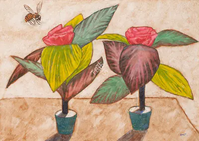 Ambalal, Amit (Artist). Fragrance of Plastic Flowers, n.d. | Painting, Sa.Onl/19.03.15, 2015 · Saffronart