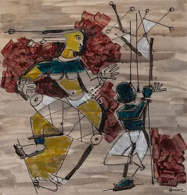 M.F. Husain (Artist), Untitled, 1949, Painting