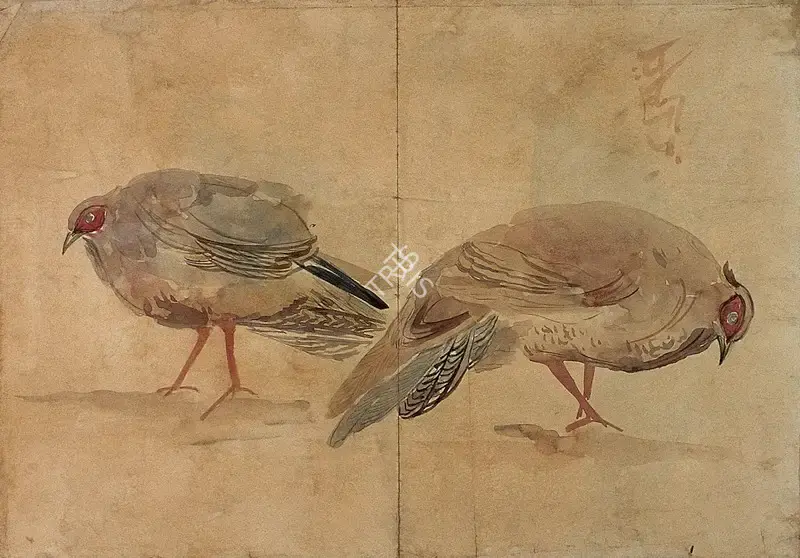 Abanindranath Tagore (Artist), Two Birds, 1929, Painting