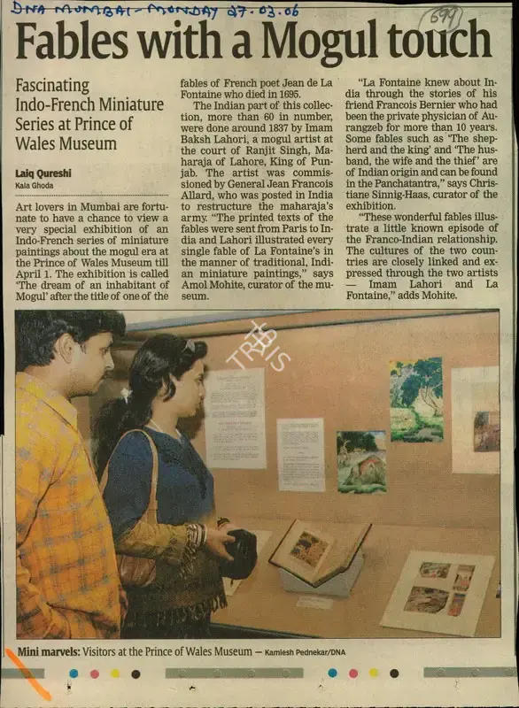 Laiq Qureshi (Reporter), Fables with a Mogul Touch, 2006, Newspaper Clipping