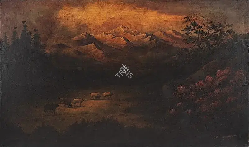 Gangooly, J.P. (Artist). Himalayan Scape, n.d. | Painting, De.Onl/19.11.22, 2022 · DeRivaz & Ives