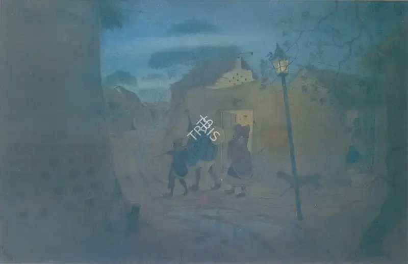 Badri Nath Arya (Artist), Winter Night, 1968, Painting
