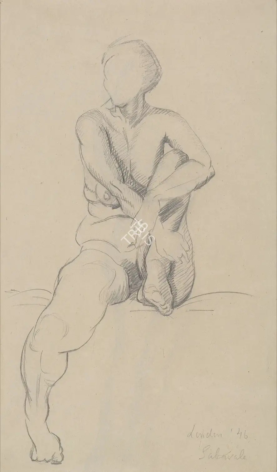 Jehangir Sabavala (Artist), Untitled, 1946, Drawing