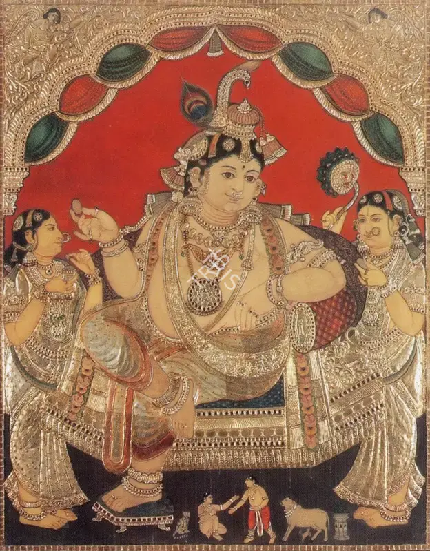 Tanjore School (Artist), Seated Krishna, 1950, Painting