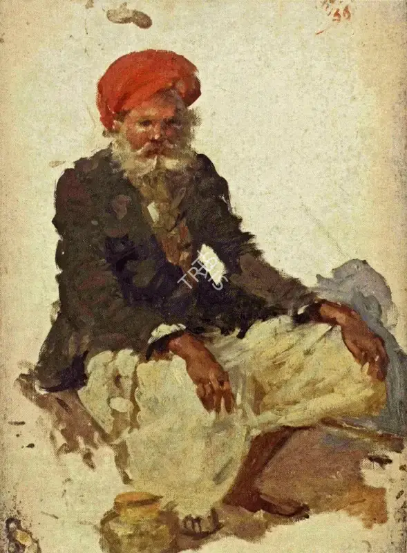 N.S. Bendre (Artist), Old Man from Udaipur, 1956, Painting