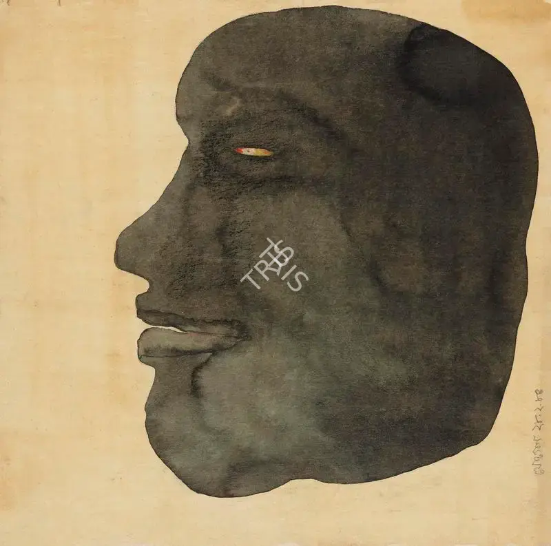 Jogen Chowdhury (Artist), Mask, 1984, Painting