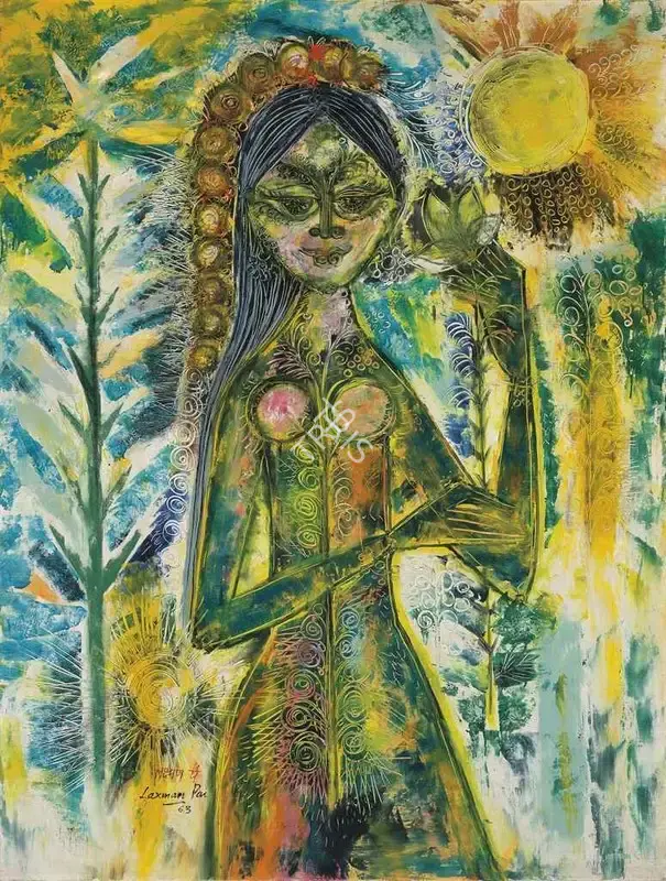 Pai, Laxman (Artist). Spring, 1963 | Painting, Ch.Lon/25.05.17, 2017 · Christie's
