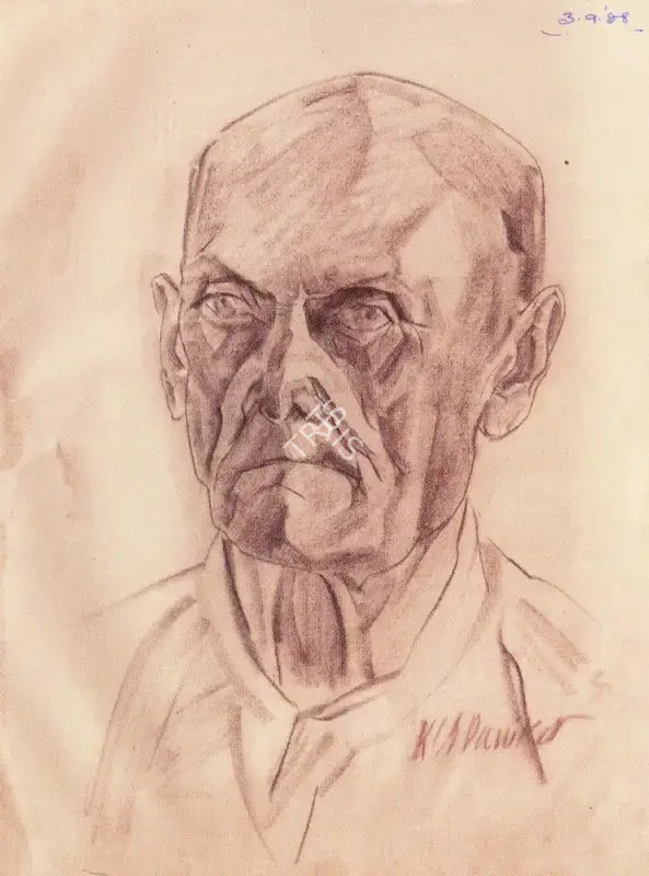 K.C.S. Paniker (Artist), Untitled, 1958, Drawing