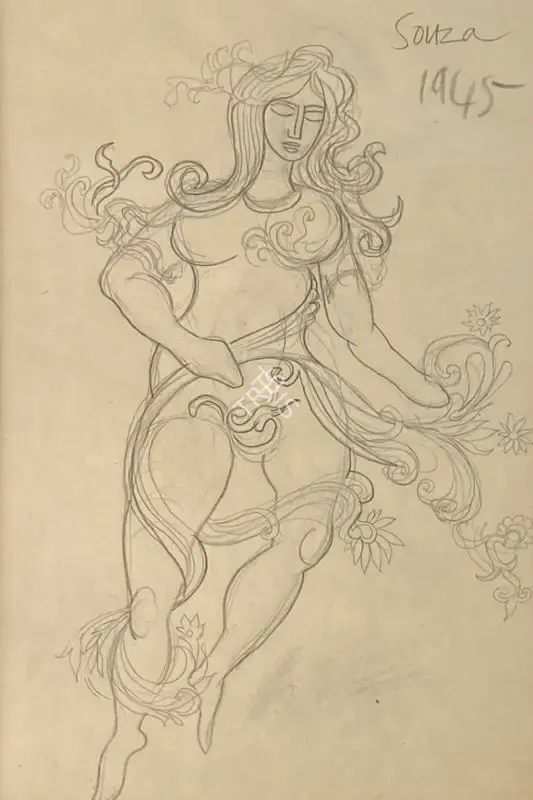 F.N. Souza (Artist), Untitled, 1945, Drawing