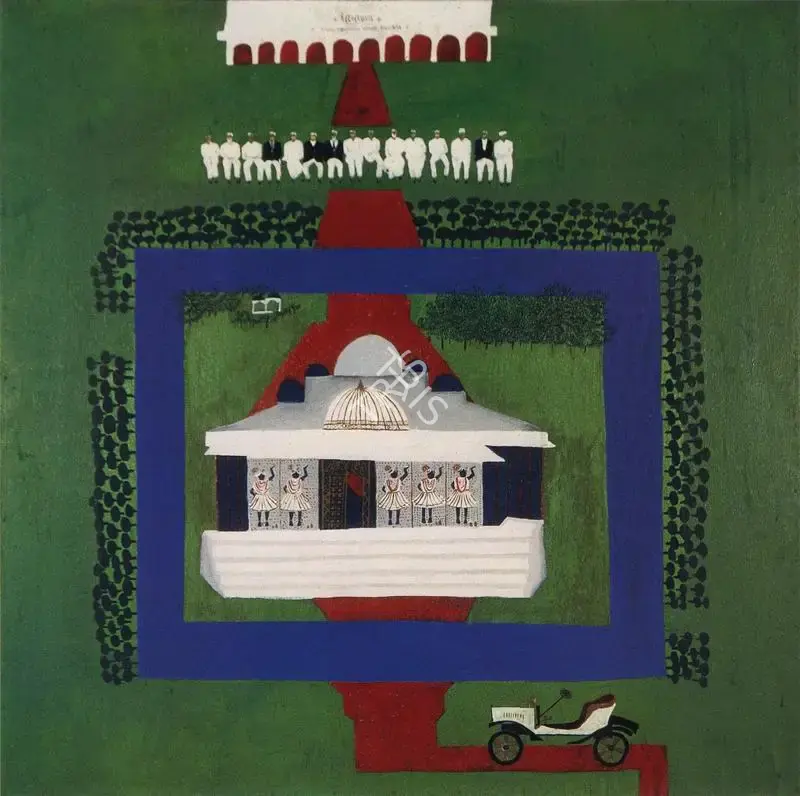 Khakhar, Bhupen P. (Artist). People at Dharmasala. Oil on Canvas, 1968 | Bhupen Khakhar 1934 - 2003, 2003 | Painting | FineArts | 00149801