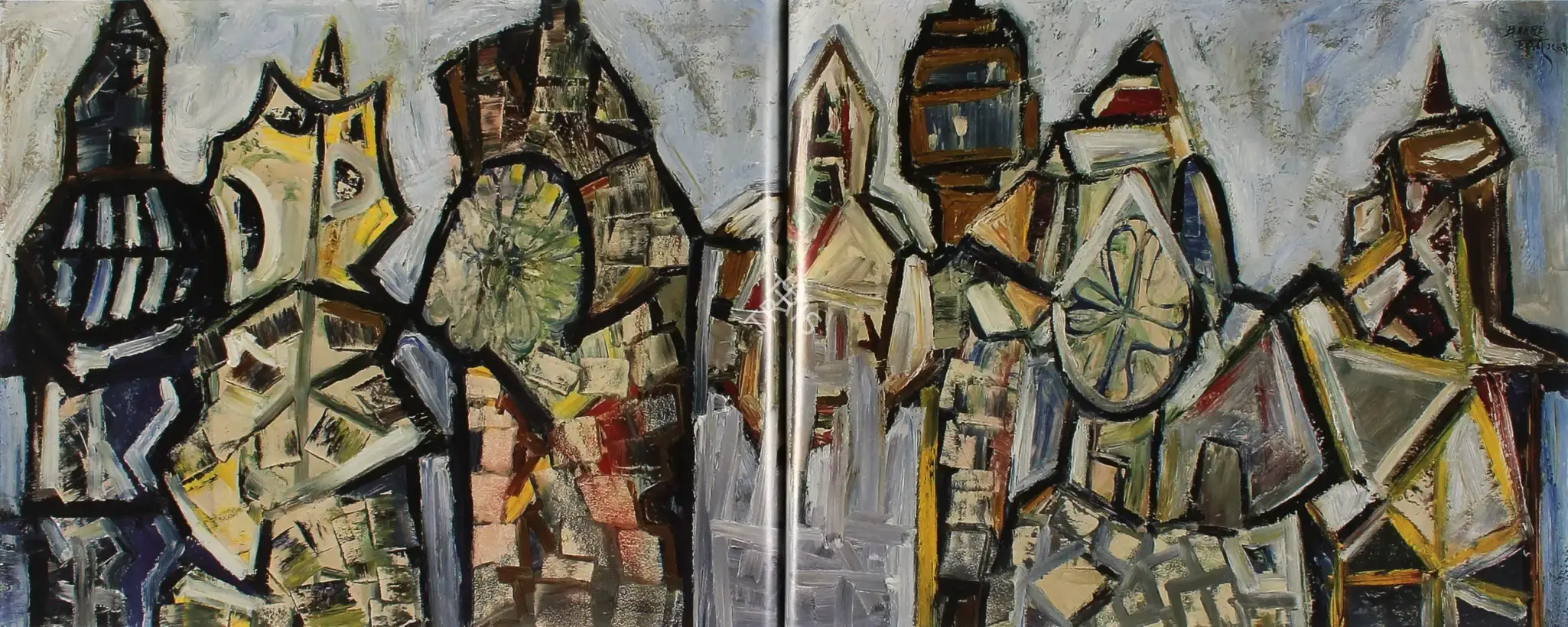 Bakre, S.K. (Artist). Large Cityscape, 1963 | Painting, Bon.Lon/14.09.06, 2006 · Bonhams