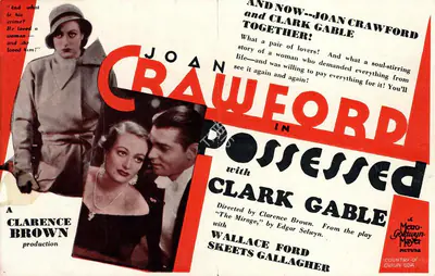 Clarence Brown (Director), Possessed, 1931, Handbill