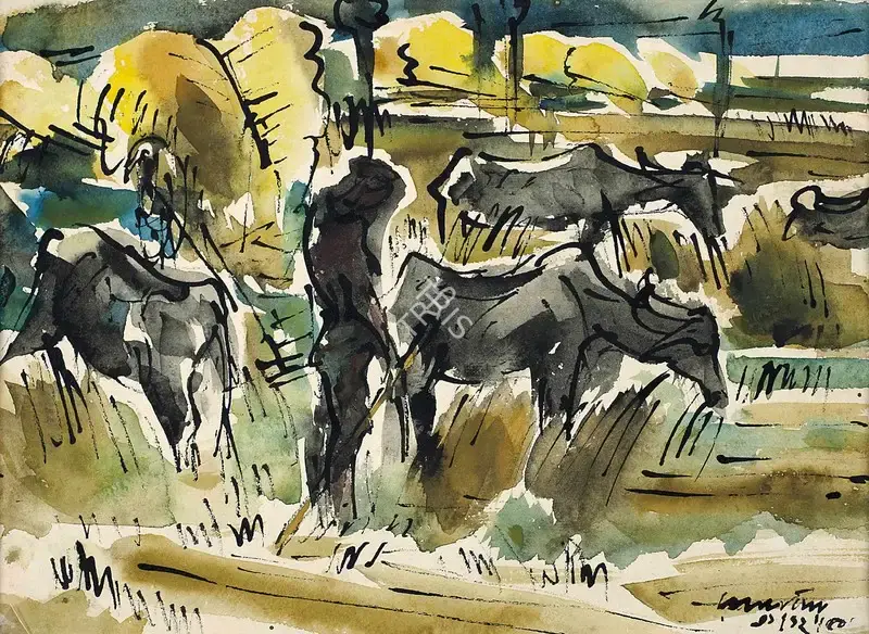 Baij, Ramkinkar (Artist). Untitled, n.d. | Painting, Ch.NeY/18.03.14, 2014 · Christie's