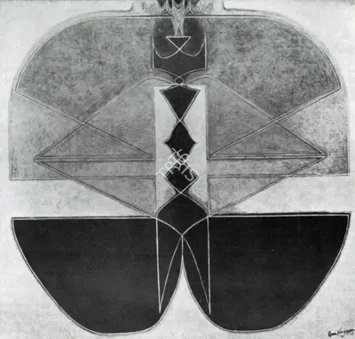 Rani Nanjappa (Artist), Homage to the Kolam, 1973, Painting