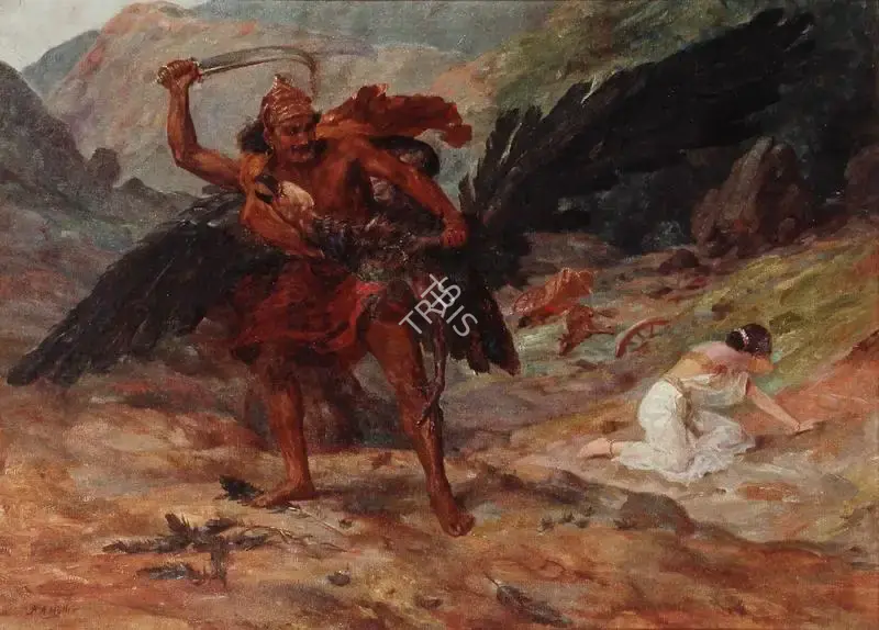 A.H. Muller (Artist), Jatayu - Ravana and Sita, 1925, Painting