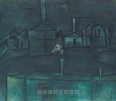 S.H. Raza (Artist), Untitled, 1954, Painting