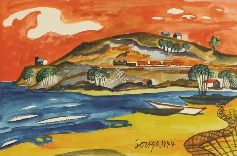 F.N. Souza (Artist), Vasco Da Gama, Goa, 1944, Painting