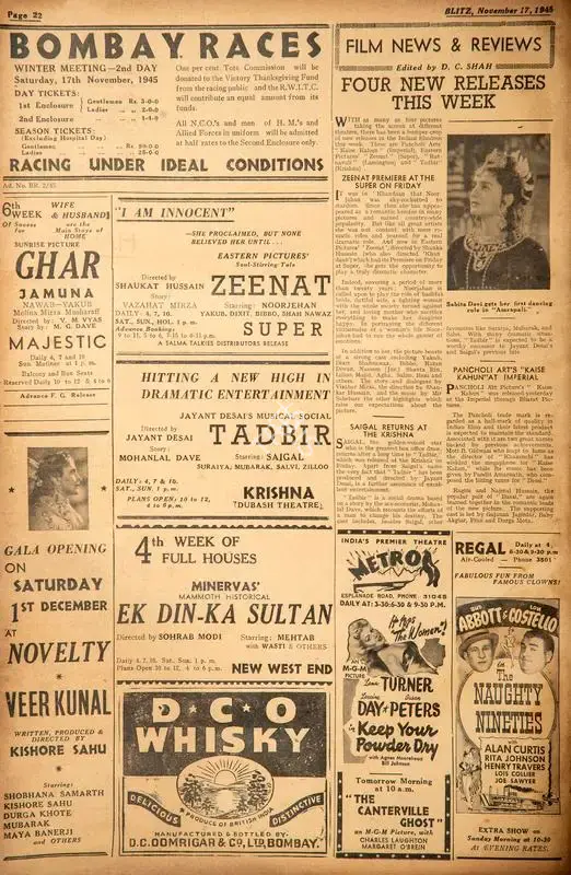 D.C. Shah (Editor), Four New Releases This Week, 1945, Film Review