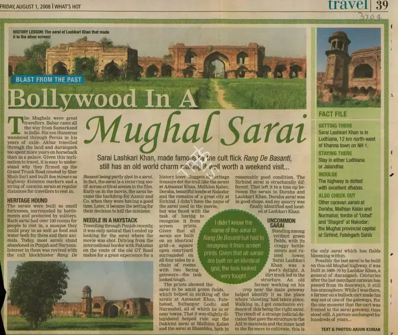 Arjun Kumar (Reporter), Bollywood In A Mughal Sarai, 2008, Newspaper Clipping