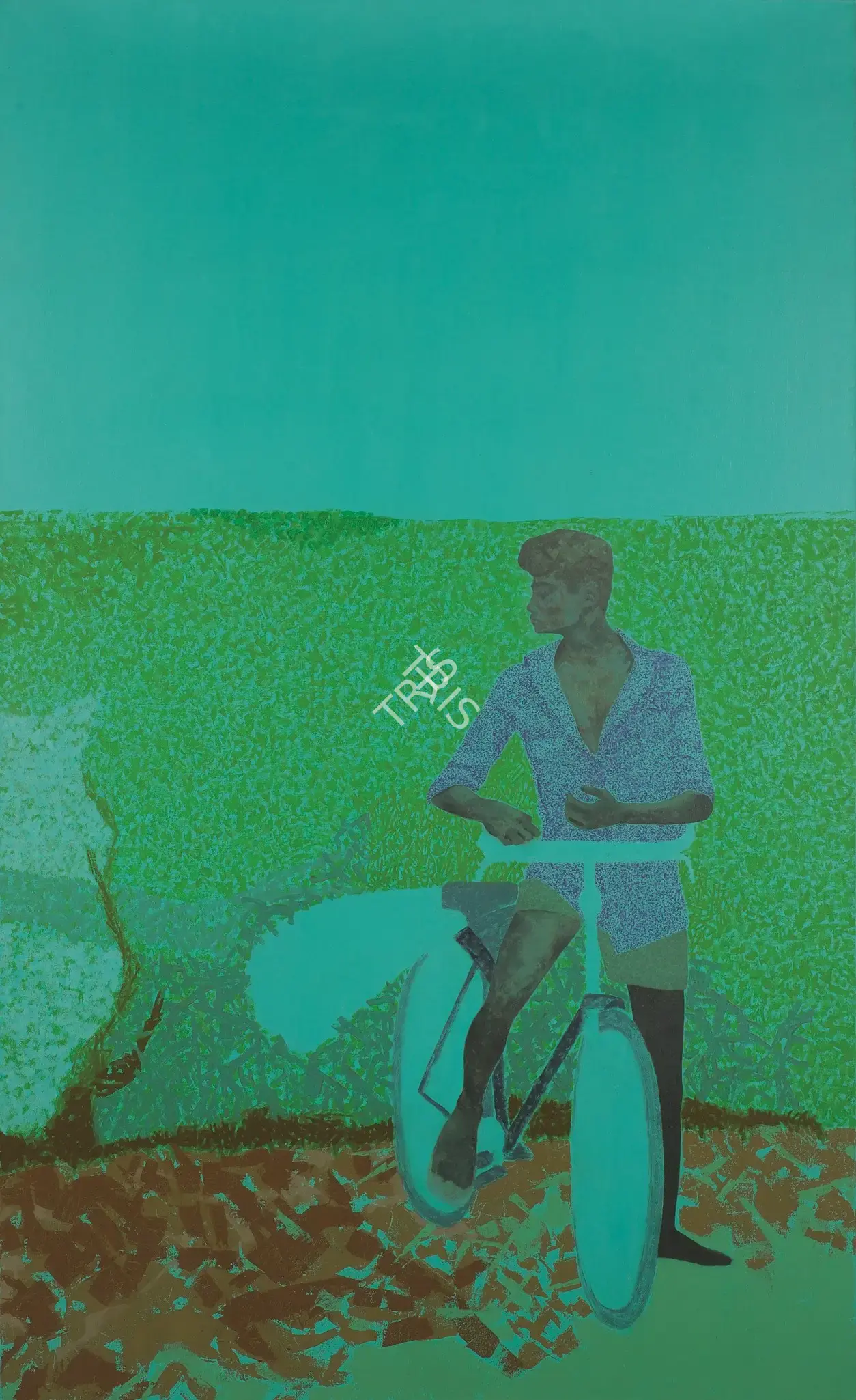 Patel, Gieve (Artist). Bicyclist In The Field, 1979 | Painting, Os.Mum/23.03.12, 2012 · Osian's