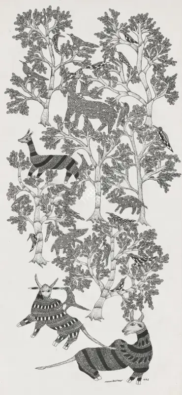 Jangarh Singh Shyam (Artist), Untitled (Gond Art), 1996, Painting