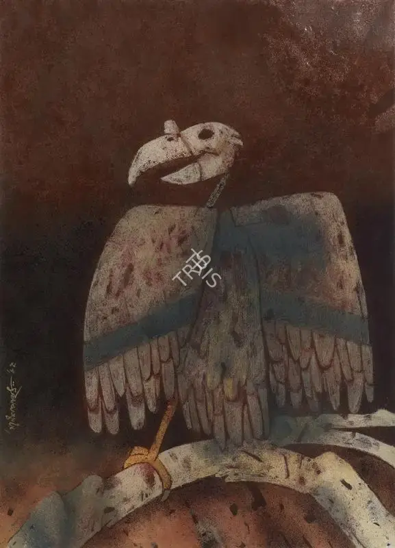 Ganesh Pyne (Artist), Vulture, 1982, Painting