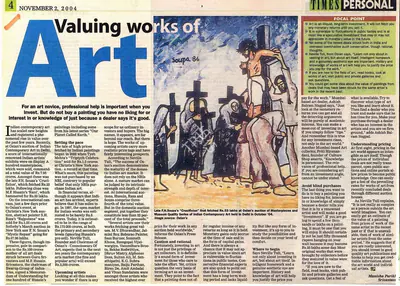 Manisha Parikh Srivastava (Writer), Valuing works of Art, 2004, Newspaper Clipping