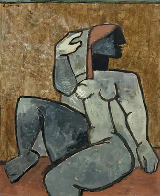 M.F. Husain (Artist), Untitled (Woman), 1953, Painting