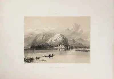 J.D. Hardinge (Lithographer), City of Kashmir and fort of Hurri Purbut, 1847, Lithograph