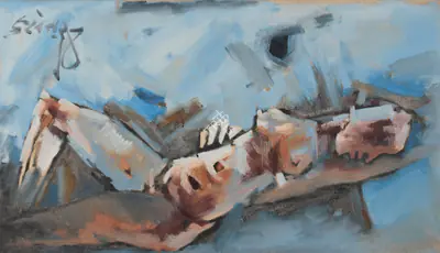 M.F. Husain (Artist), Untitled, 1955, Painting