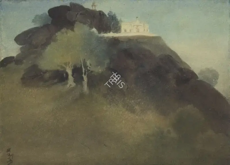 Tagore, Abanindranath (Artist). Untitled (Temple on Hill Top), n.d. | Painting, 2026 · Saffronart