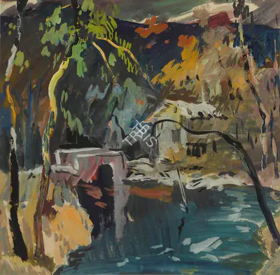 S.H. Raza (Artist), Untitled, 1948, Painting