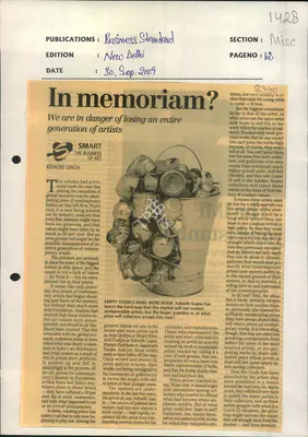 Kishore Singh (Reporter), In Memoriam, 2009, Newspaper Clipping