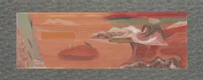 Nilima Sheikh (Artist), Reading Agha Shahid Ali - 4 (The Last Saffron), 2002, Painting
