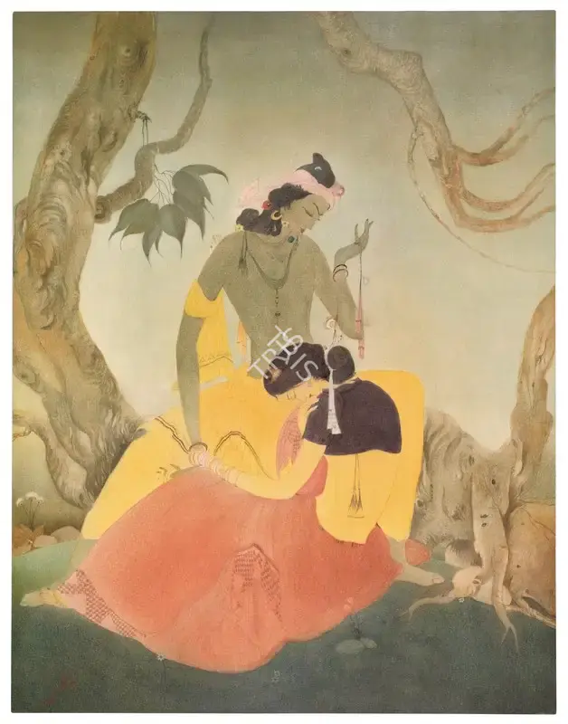 Chughtai, M.A.R. (Artist). The Bond of Love, c.1950s | Painting, Ch.NeY/21.09.22, 2022 · Christie's