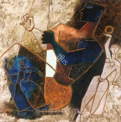 M.F. Husain (Artist), Untitled, 1953, Painting