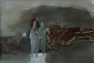 Arup Das (Artist), Untitled (Two Figures), Painting