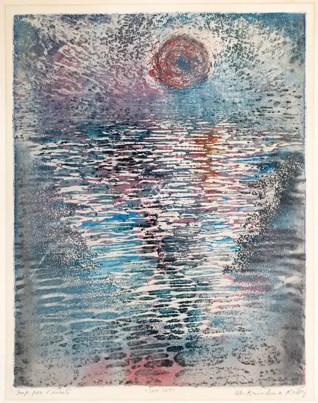 Krishna Reddy (Artist), Sunset, 1961, Painting