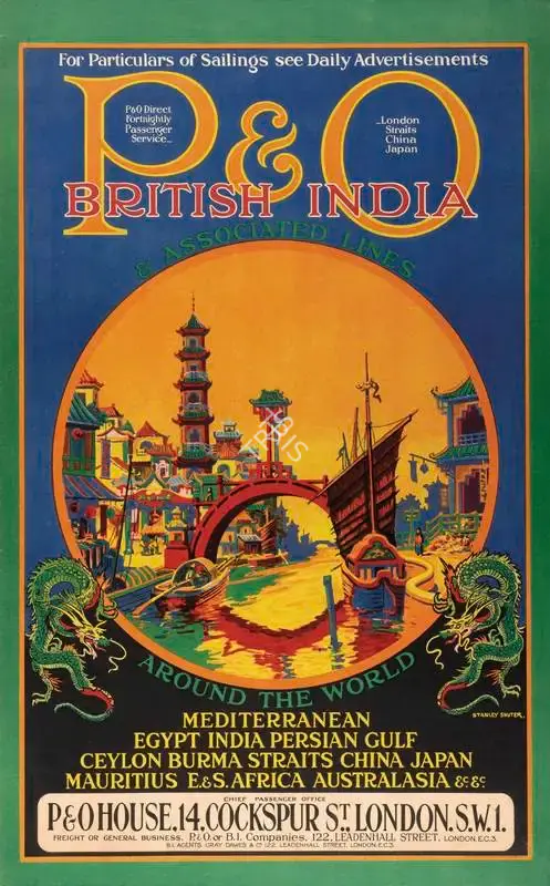 After Stanley Shuter (Artist), P&O British India, Travel Publicity Related Art & Poster